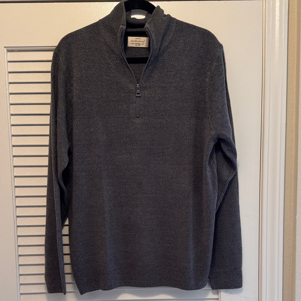 NWT gray men’s quarter zip sweater